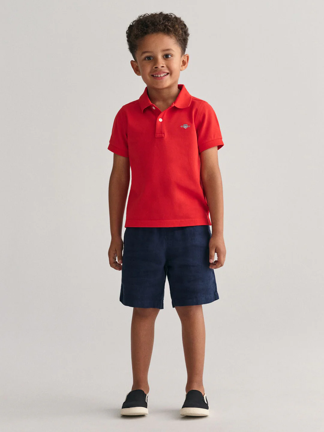 Gant Boys Red Solid Collared Short Sleeves Polo Tshirt - Image 3