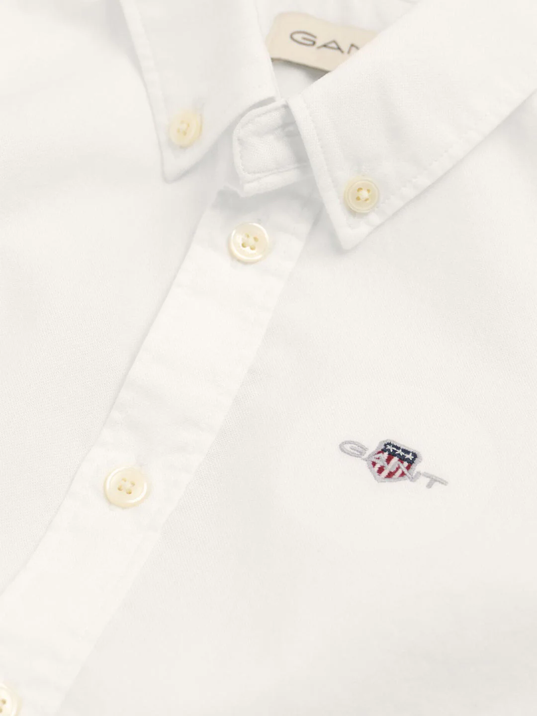 Gant Unisex White Solid Button-Down Collar Full Sleeves Shirt - Image 8