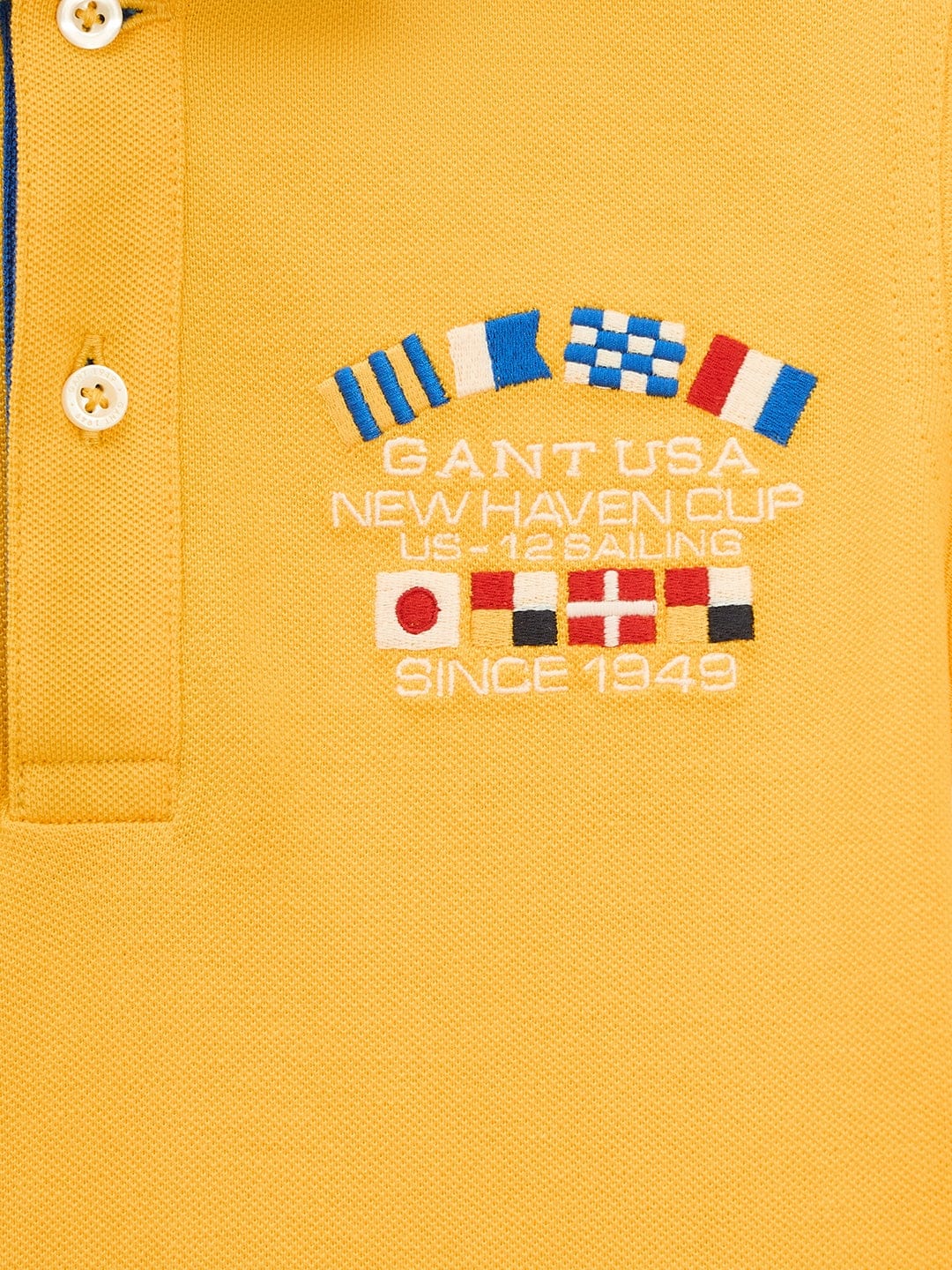 Gant Kids Yellow Regular Fit Polo Tshirt - Image 4