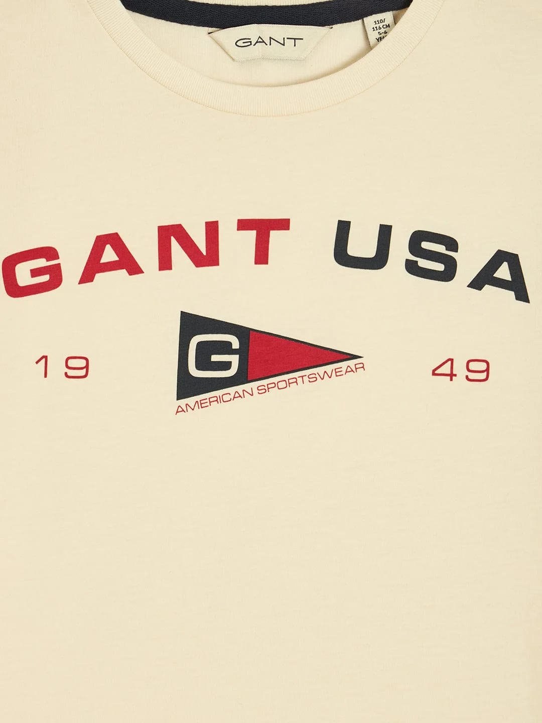 Gant Boys Cream Round Neck Short Sleeve Typography T-Shirt - Image 3