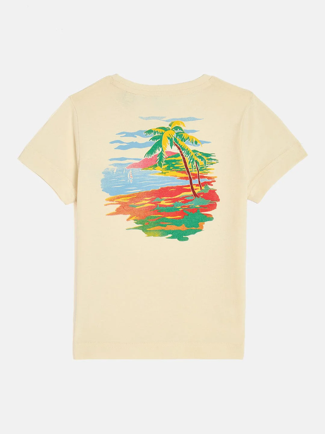 Gant Boys Cream Round Neck Short Sleeve Graphic T-Shirt - Image 2