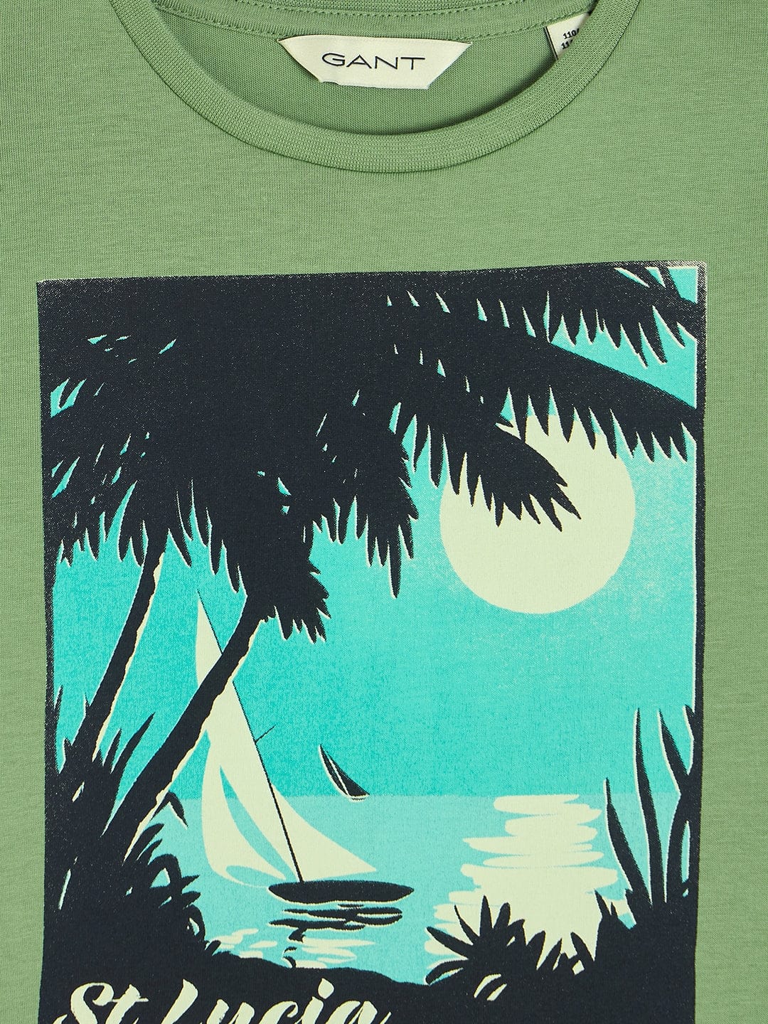 Gant Boys Green Round Neck Short Sleeve Graphic T-Shirt - Image 3