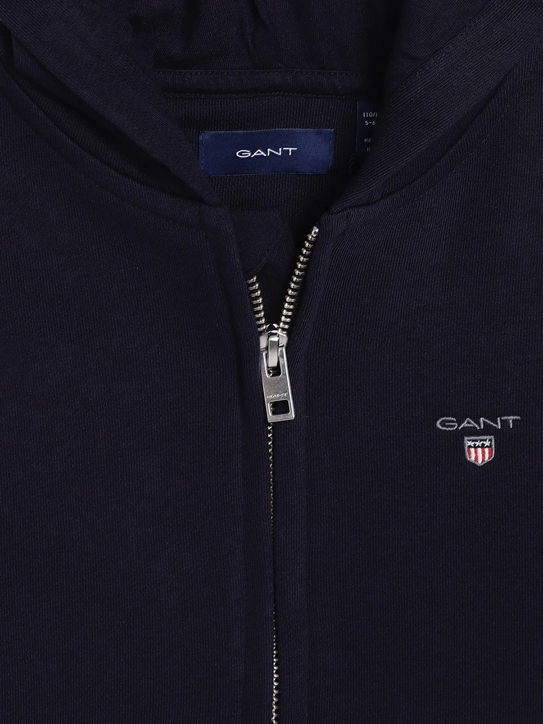 Gant Boys Navy Blue Solid Hooded Sweatshirt - Image 3