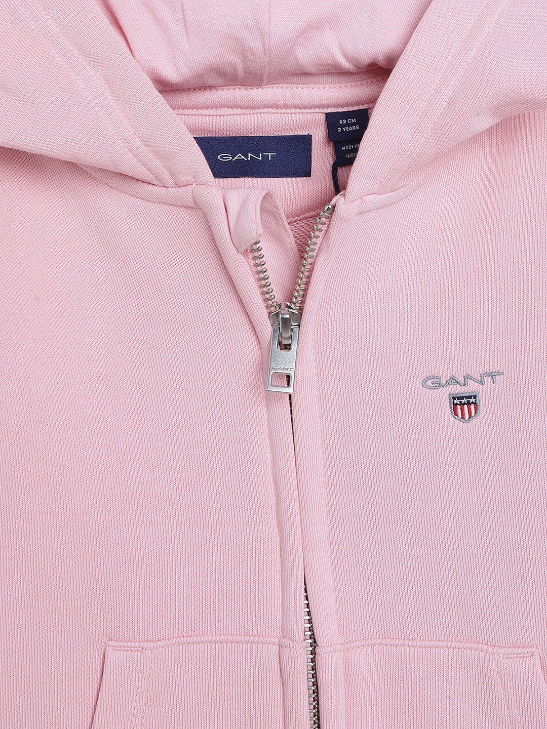 Gant Boys Navy Blue Solid Hooded Sweatshirt - Image 3