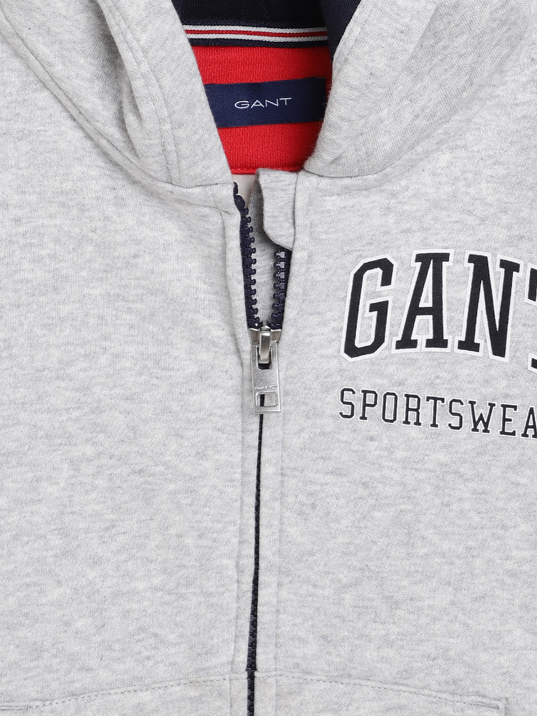 Gant Boys Grey Solid Hooded Sweatshirt - Image 3