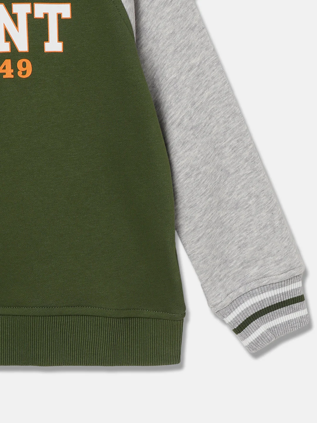 Gant Boys Olive Colourblocked Round Neck Long Sleeves Sweatshirt - Image 4