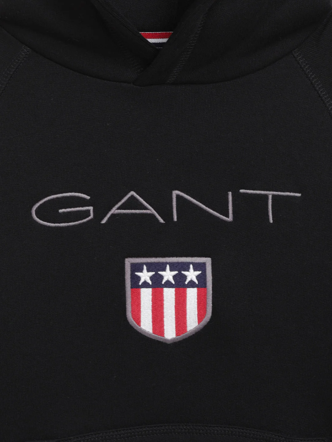 Gant Boys Black Solid Hooded Sweatshirt - Image 3