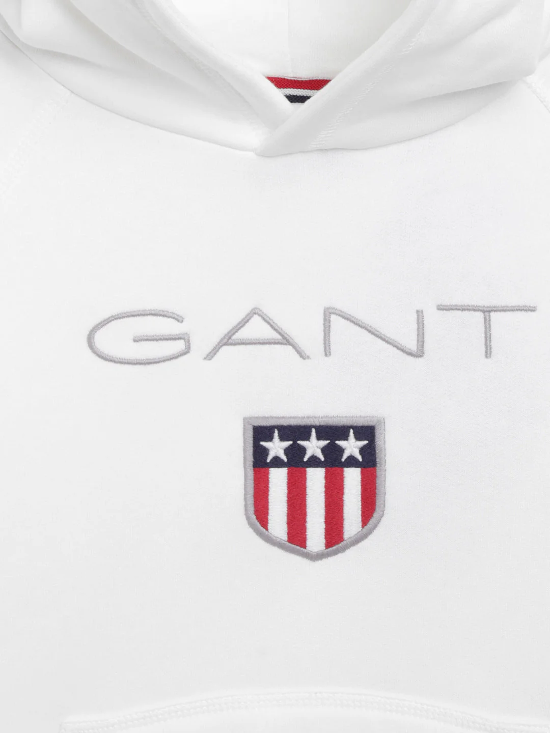 Gant Boys Off White Solid Hooded Sweatshirt - Image 3