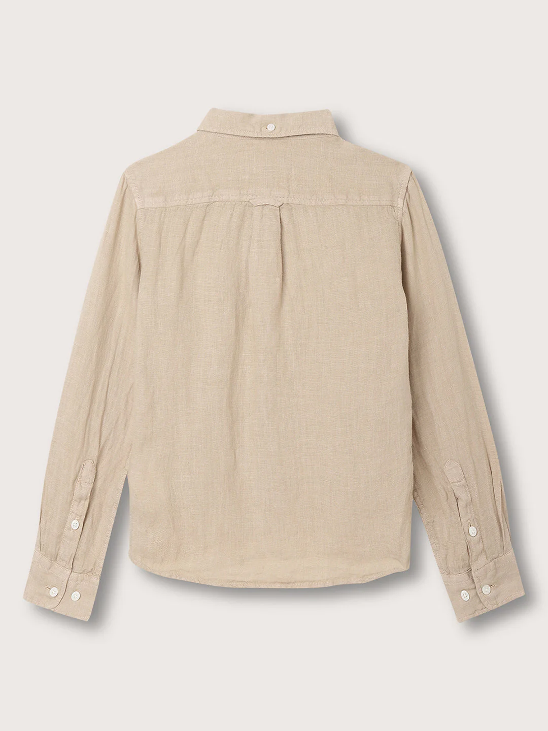 Gant Kids Beige Regular Fit Solid Linen Shirt - Image 2