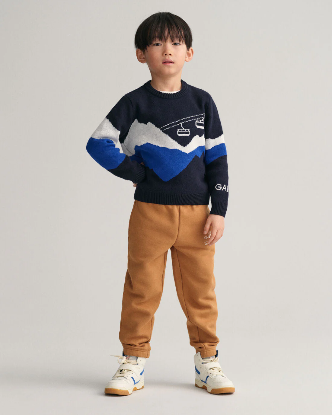 Gant Boys Self Design Round Neck Full Sleeves Sweater - Image 2