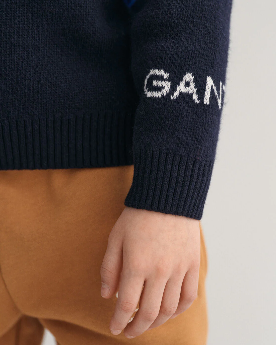 Gant Boys Self Design Round Neck Full Sleeves Sweater - Image 3
