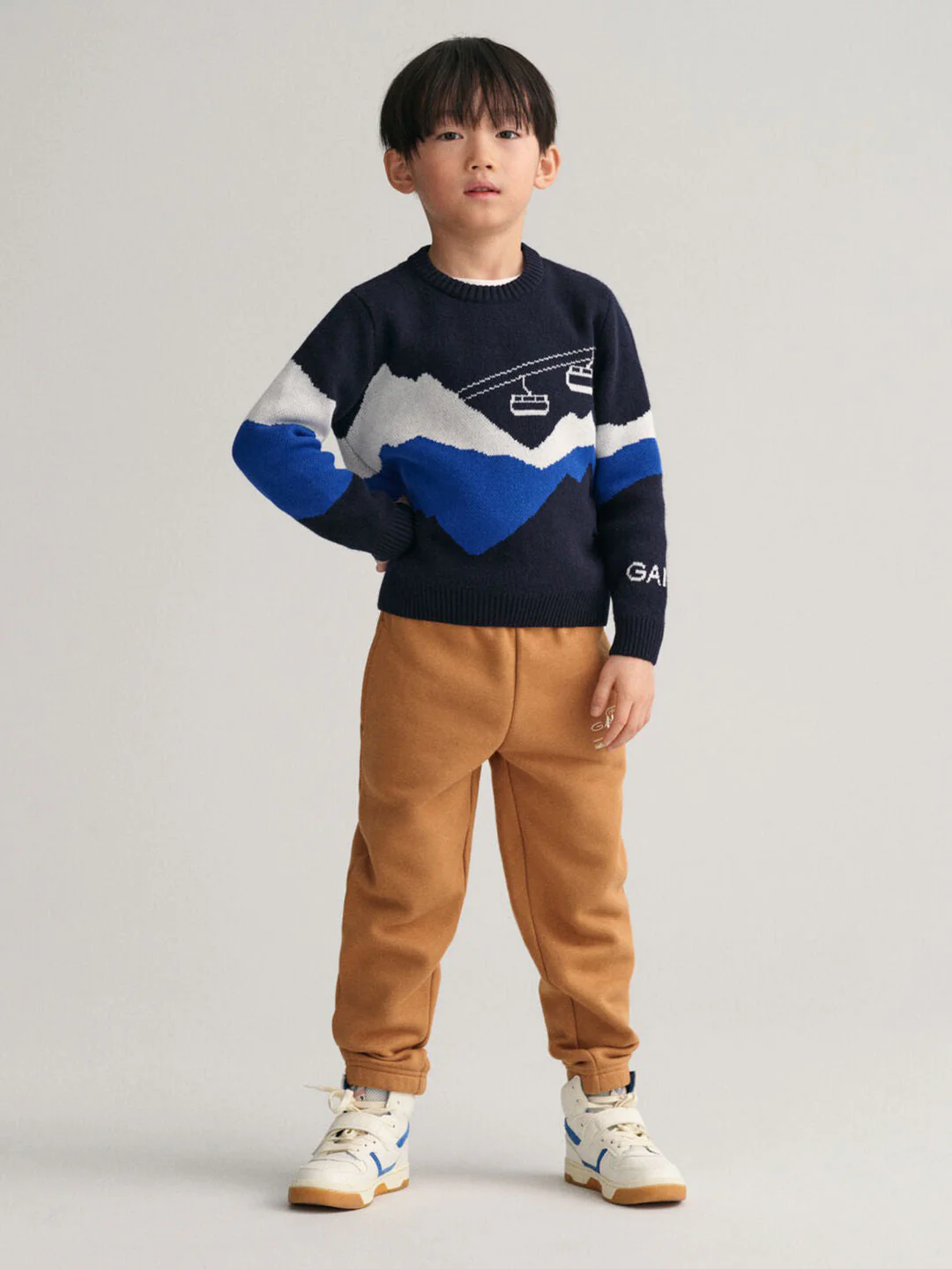 Gant Boys Self Design Round Neck Full Sleeves Sweater - Image 2