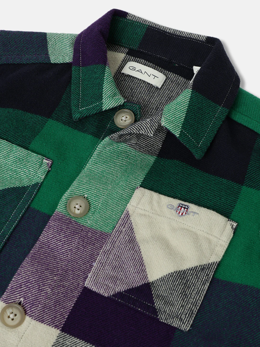 Gant Boys Multi Checked Spread Collar Full Sleeves Shirt - Image 3