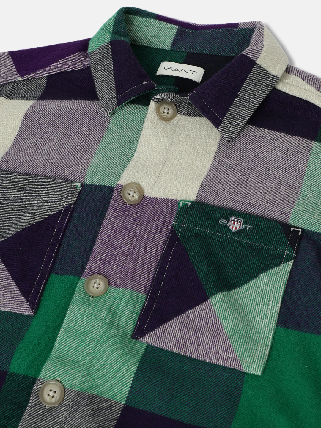 Gant Boys Multi Checked Spread Collar Full Sleeves Shirt - Image 3
