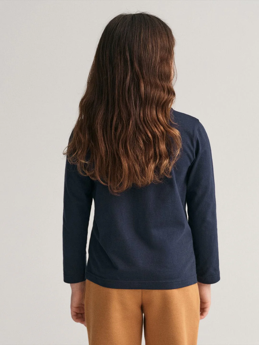 Gant Kids Blue Solid Round Neck Tshirt - Image 3