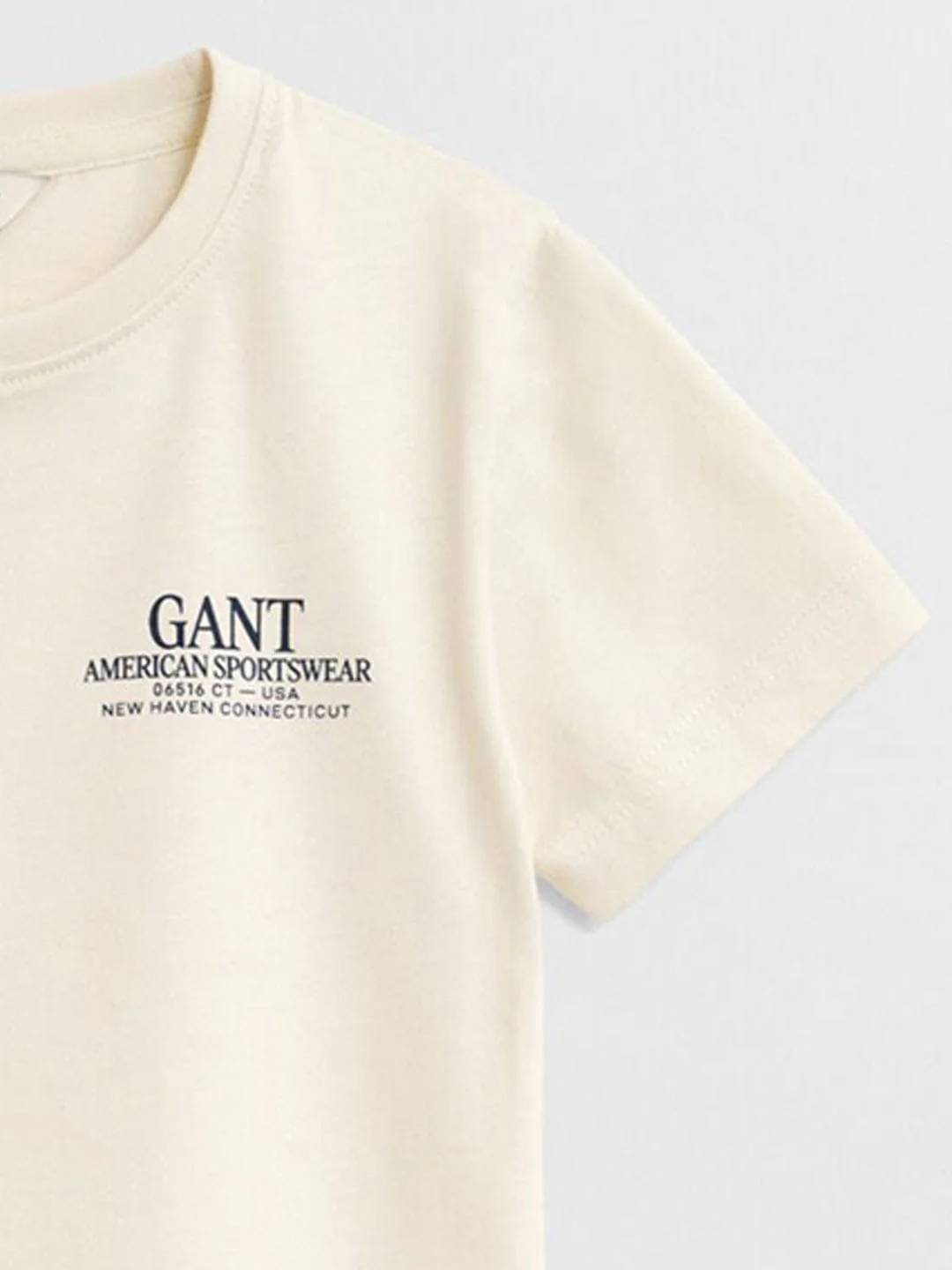Gant Boys Cream Graphic Round Neck Tshirt - Image 3