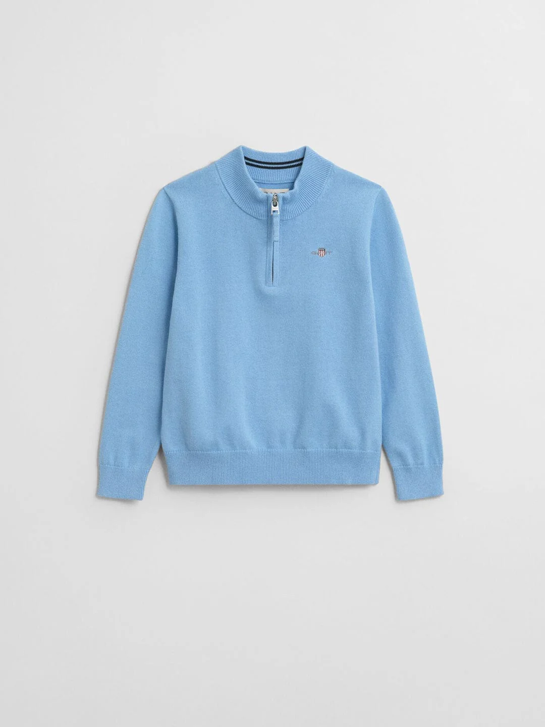 Gant Boys Blue Solid Round Neck Sweatshirt - Image 4