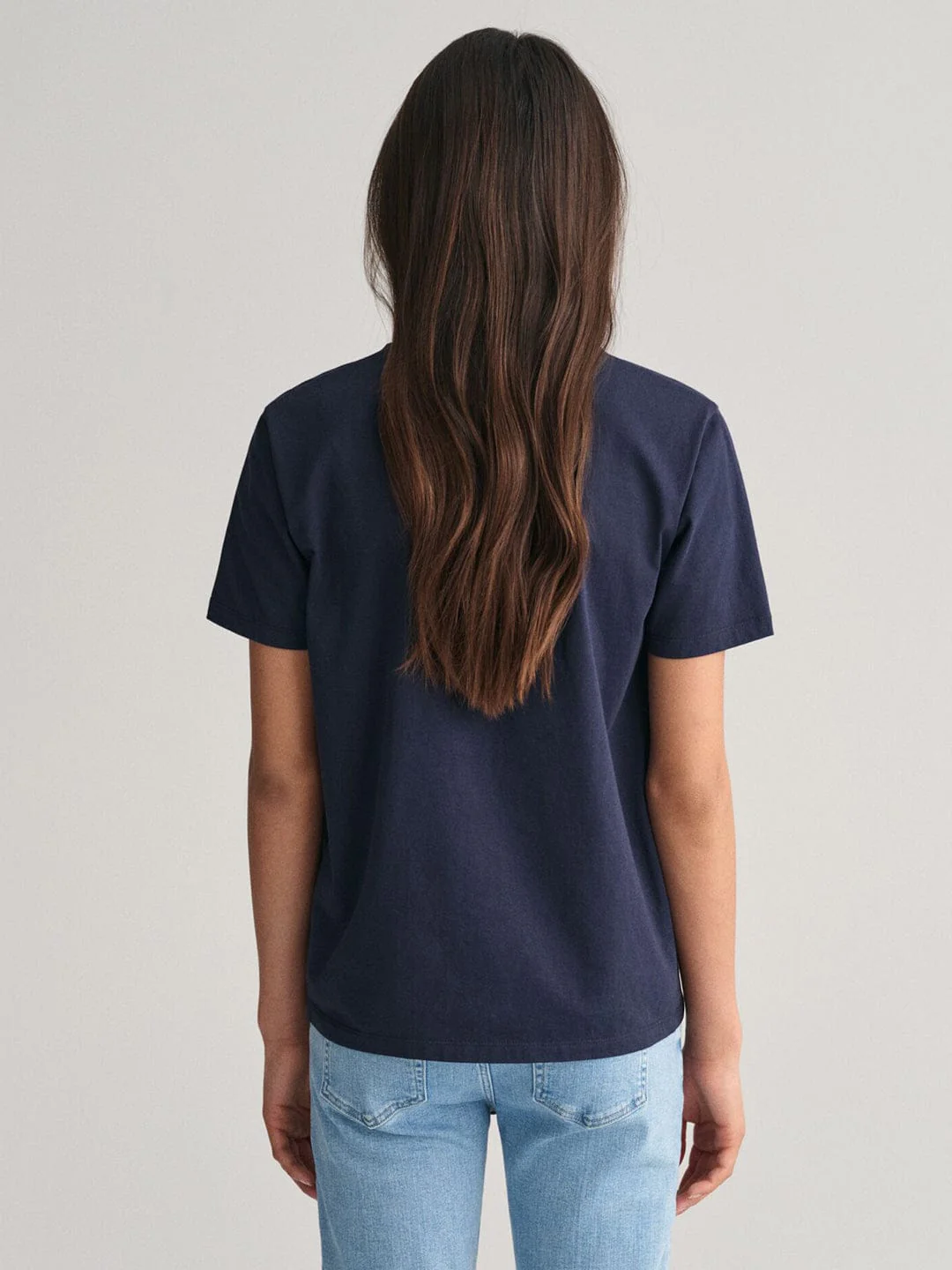 Gant Kids Blue Solid Round Neck Tshirt - Image 5