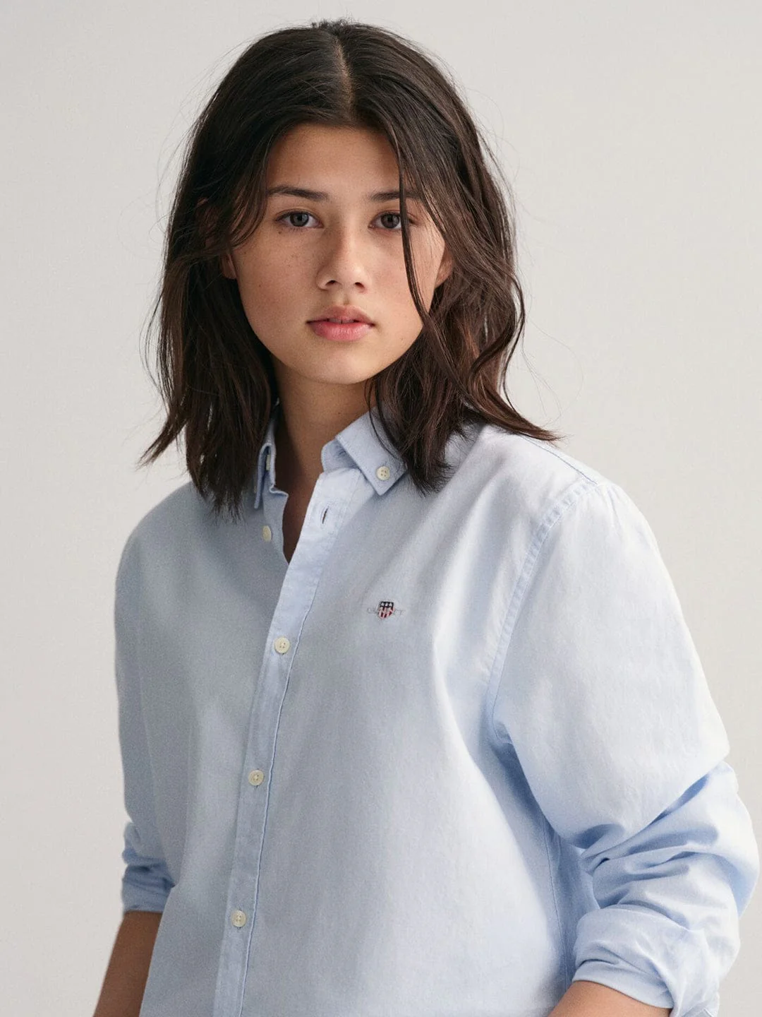 Gant Kids Blue Striped Collar Shirt - Image 2