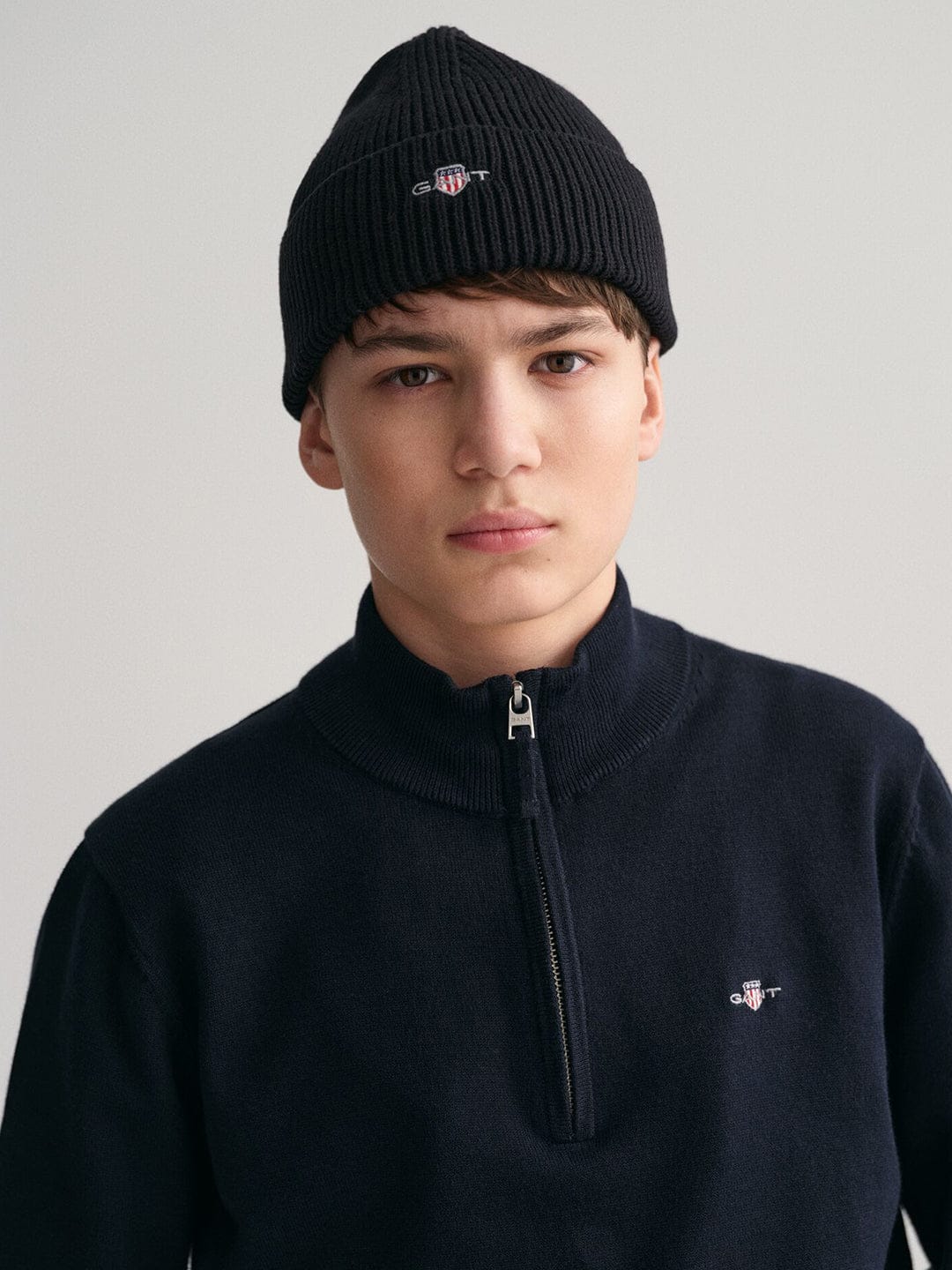 Gant Kids Blue Solid Round Neck Sweatshirt - Image 3