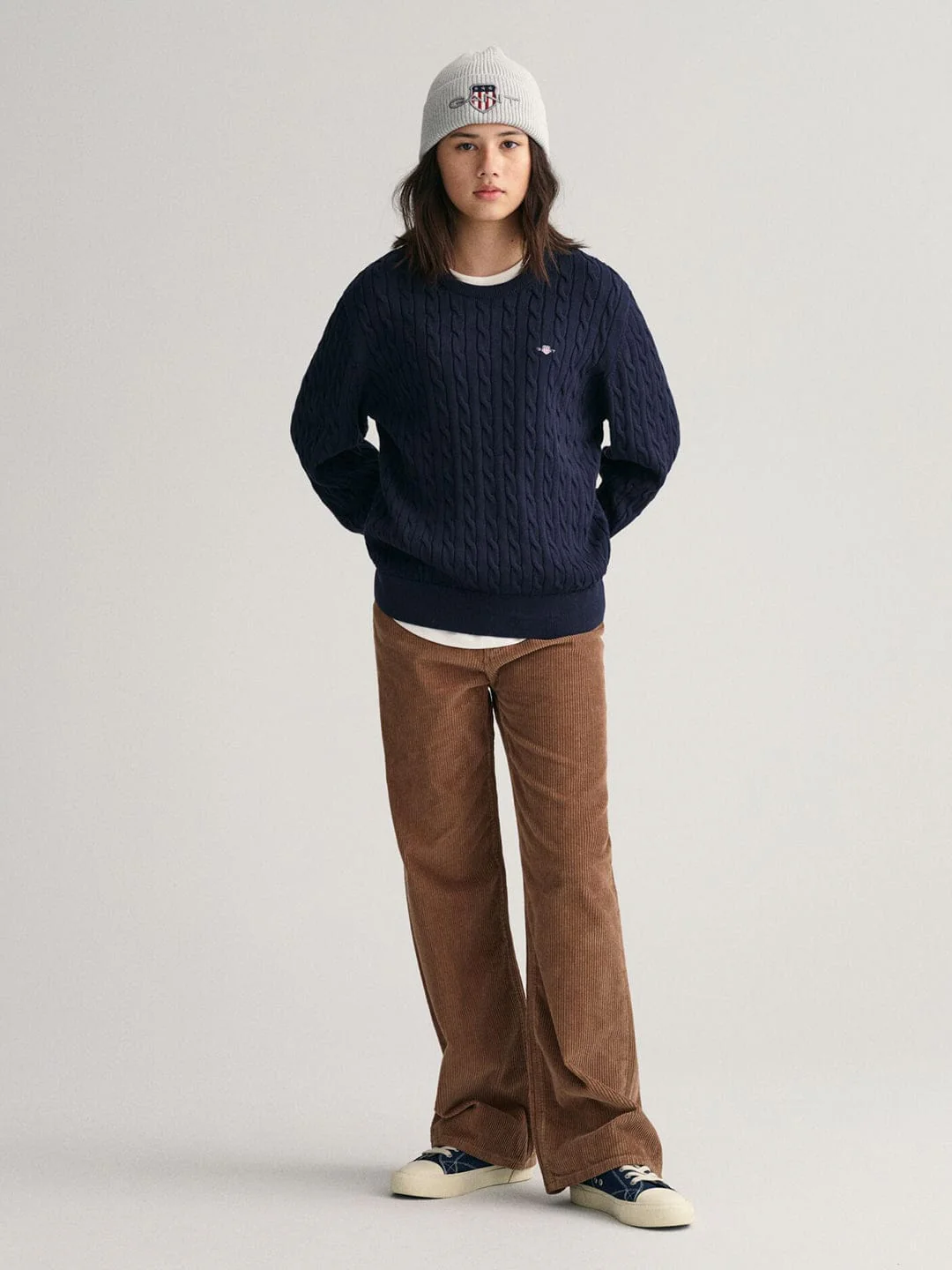 Gant Kids Blue Solid Round Neck Sweater - Image 4