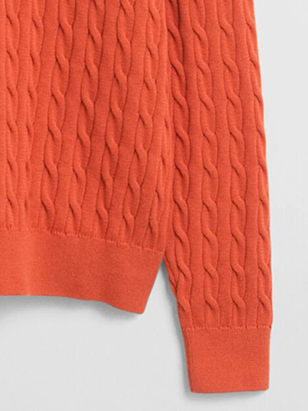 Gant Boys Orange Solid Round Neck Sweater - Image 5