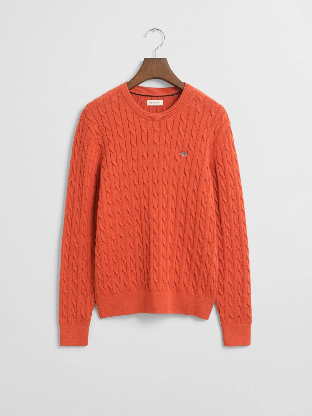 Gant Boys Orange Solid Round Neck Sweater - Image 7