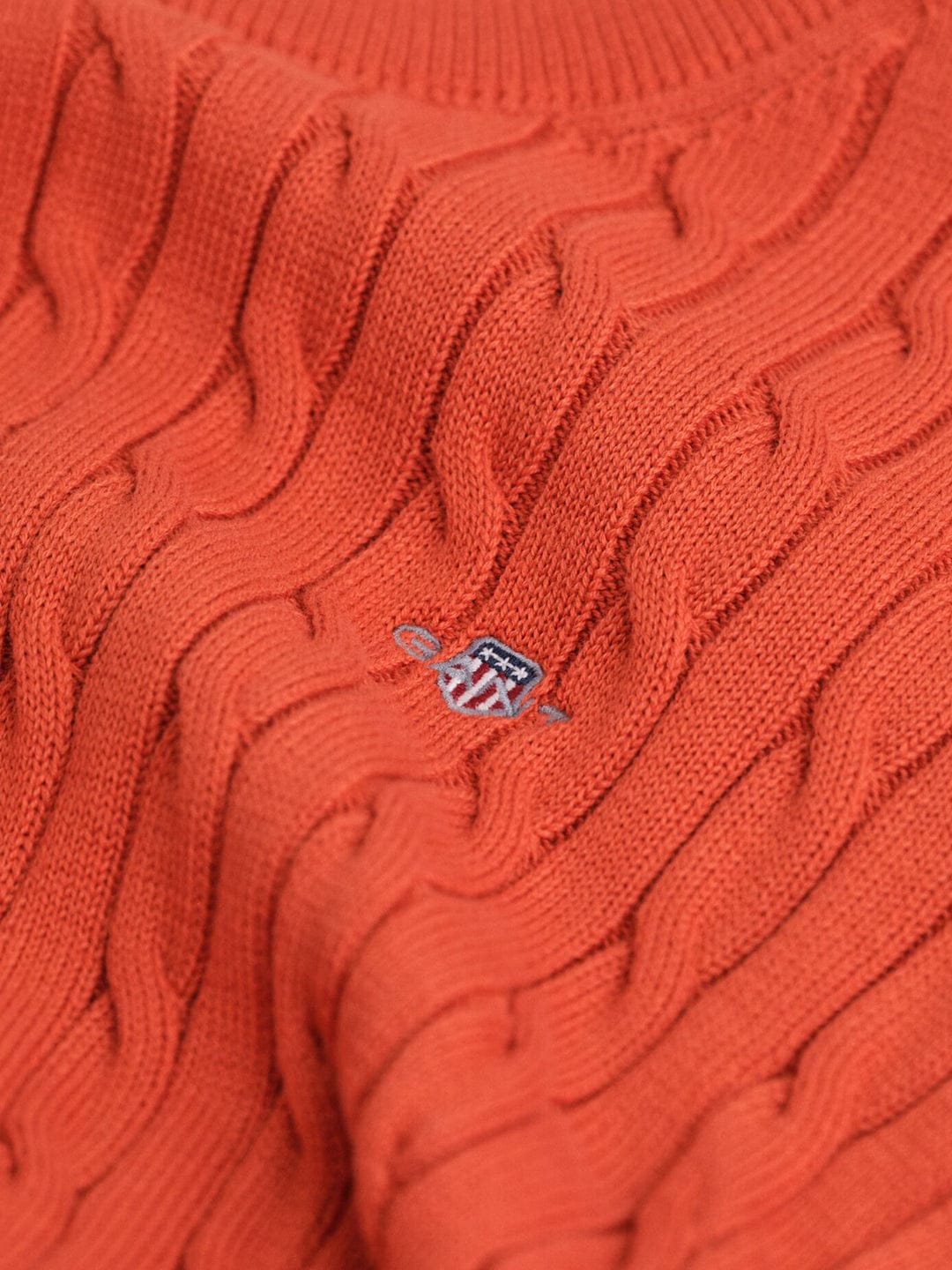 Gant Boys Orange Solid Round Neck Sweater - Image 9