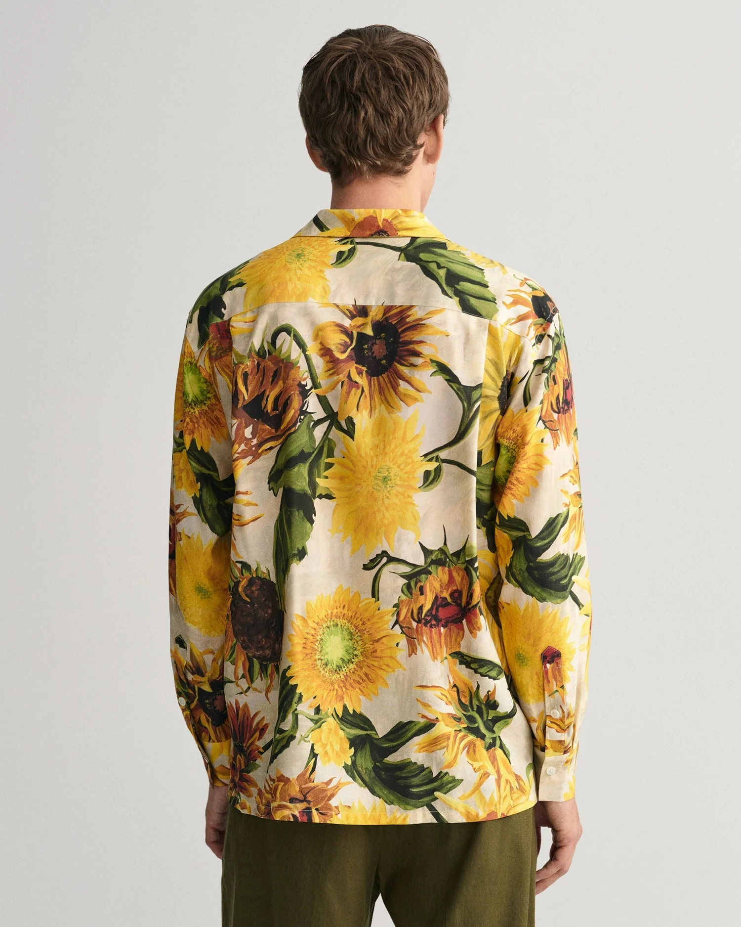 Gant Men Beige Printed Resort Collar Full Sleeves Shirt - Image 3