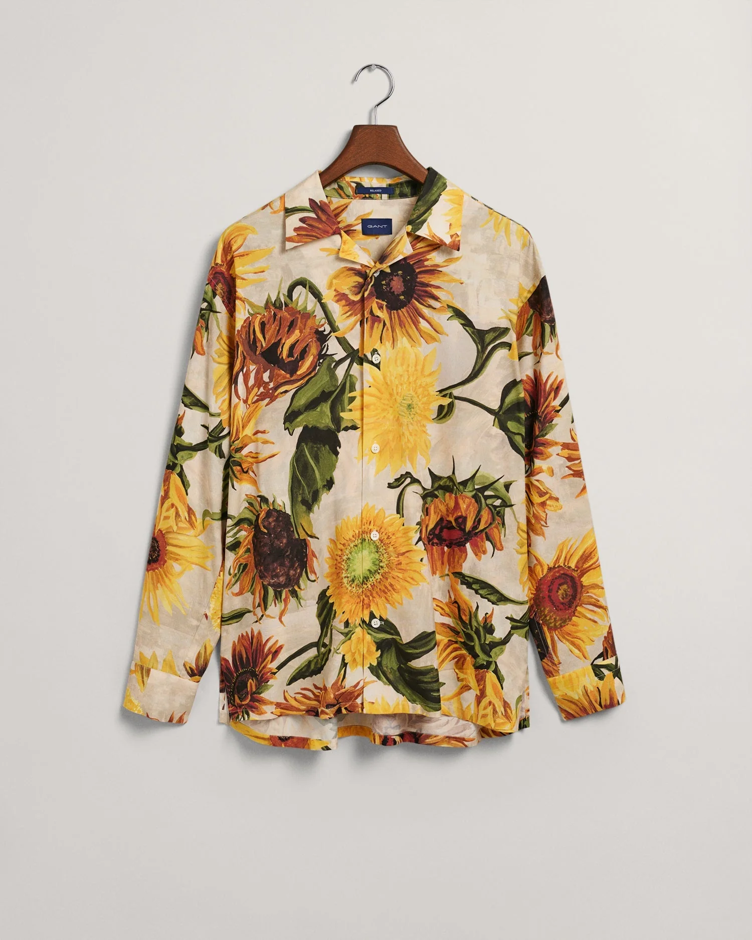 Gant Men Beige Printed Resort Collar Full Sleeves Shirt - Image 5