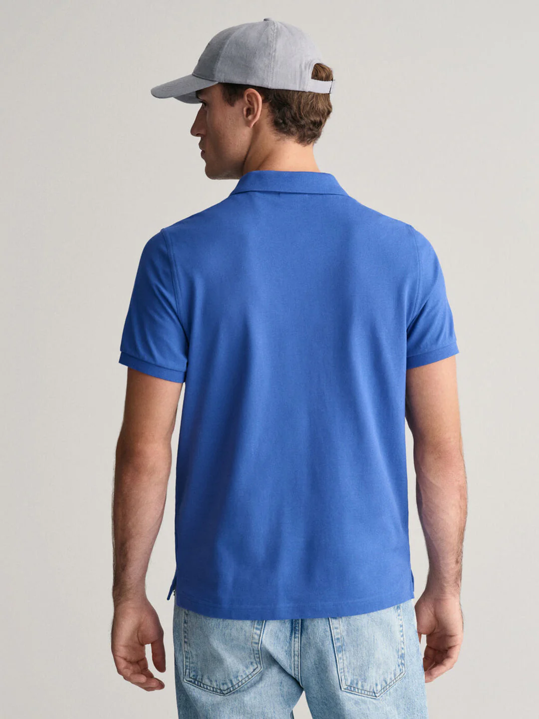 Gant Men Blue Solid Polo Collar Short Sleeves Tshirt - Image 2