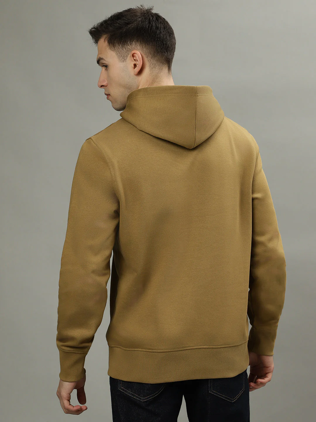 Gant Men Khaki Solid Hooded Long Sleeves Sweatshirt - Image 3
