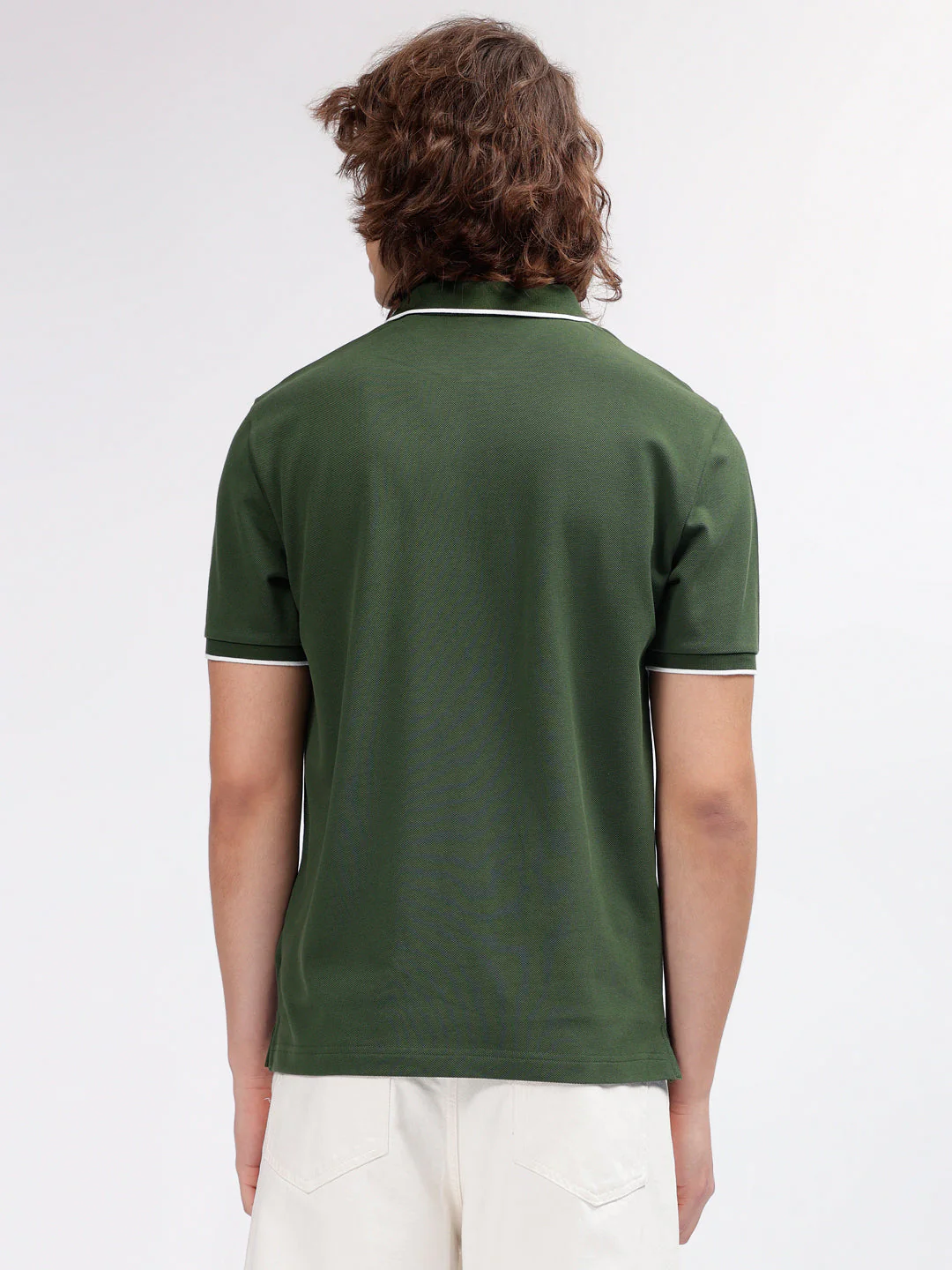 Gant Men Green Solid Polo Collar Short Sleeves Tshirt - Image 3