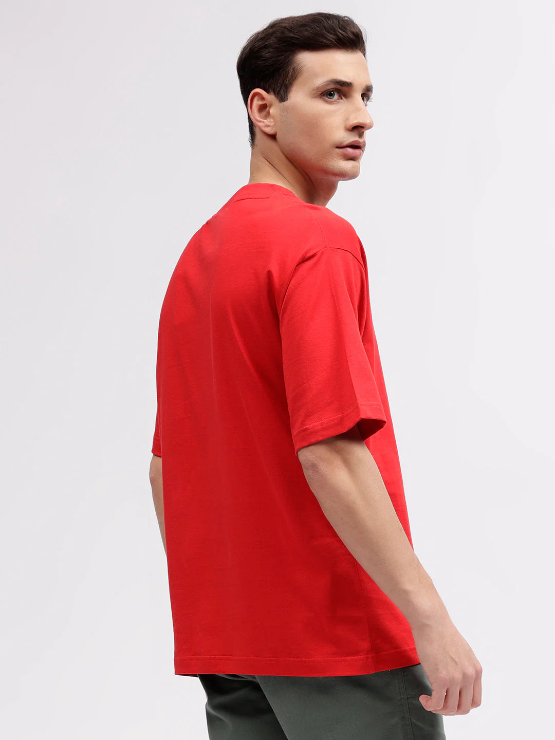 Gant Men Red Solid Round Neck Short Sleeves Tshirt - Image 5