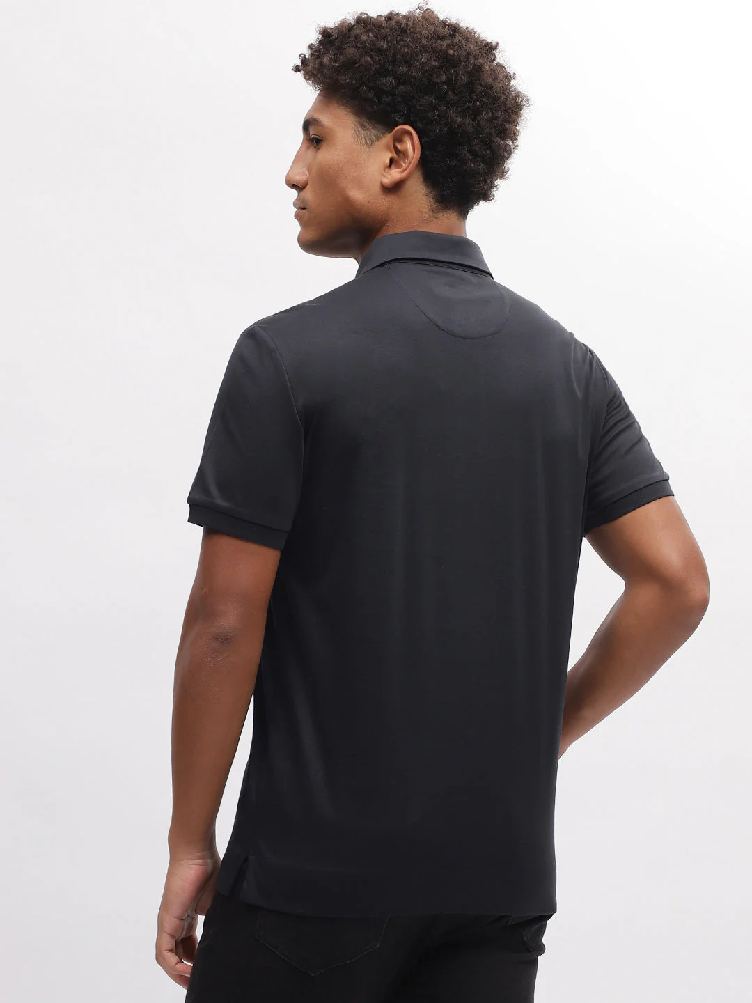 Gant Men Black Solid Polo Collar Short Sleeves Tshirt - Image 4