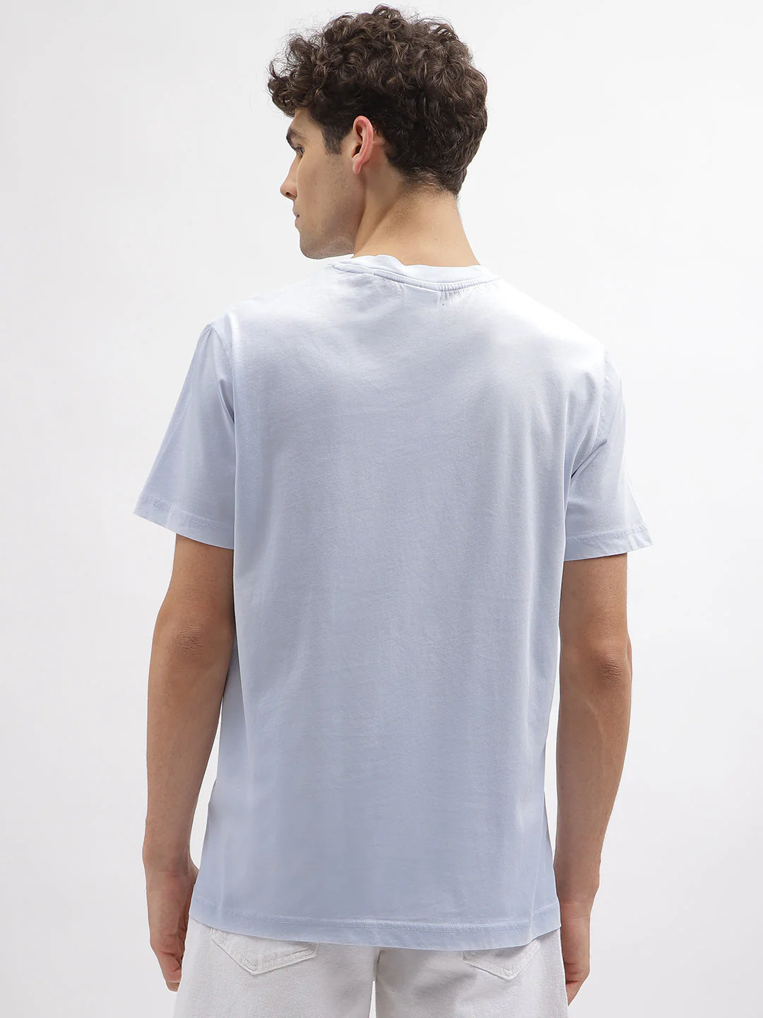 Gant Men Blue Printed Round Neck Short Sleeves Tshirt - Image 4