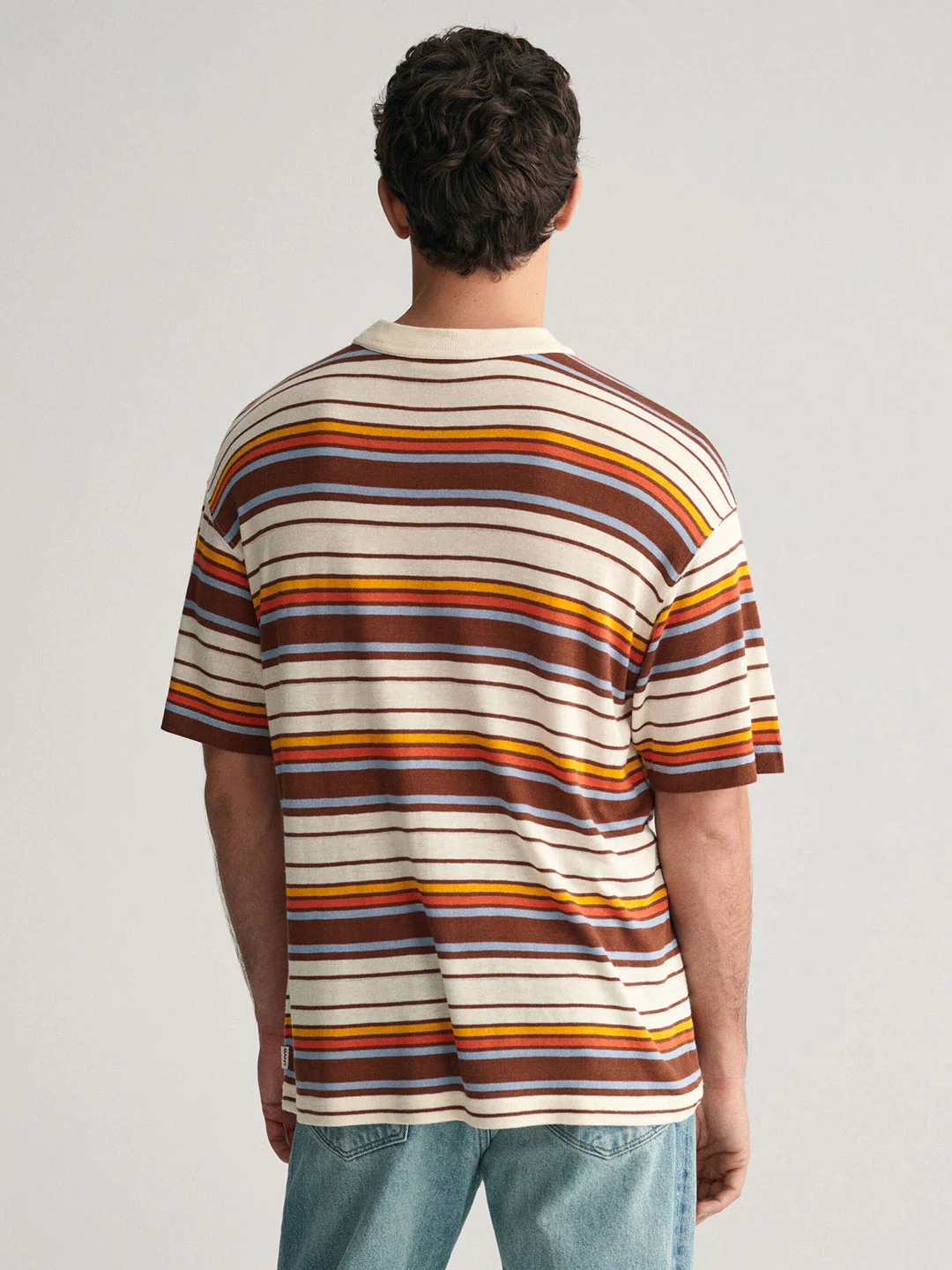Gant Men Multi Striped Round Neck Short Sleeves Tshirt - Image 3