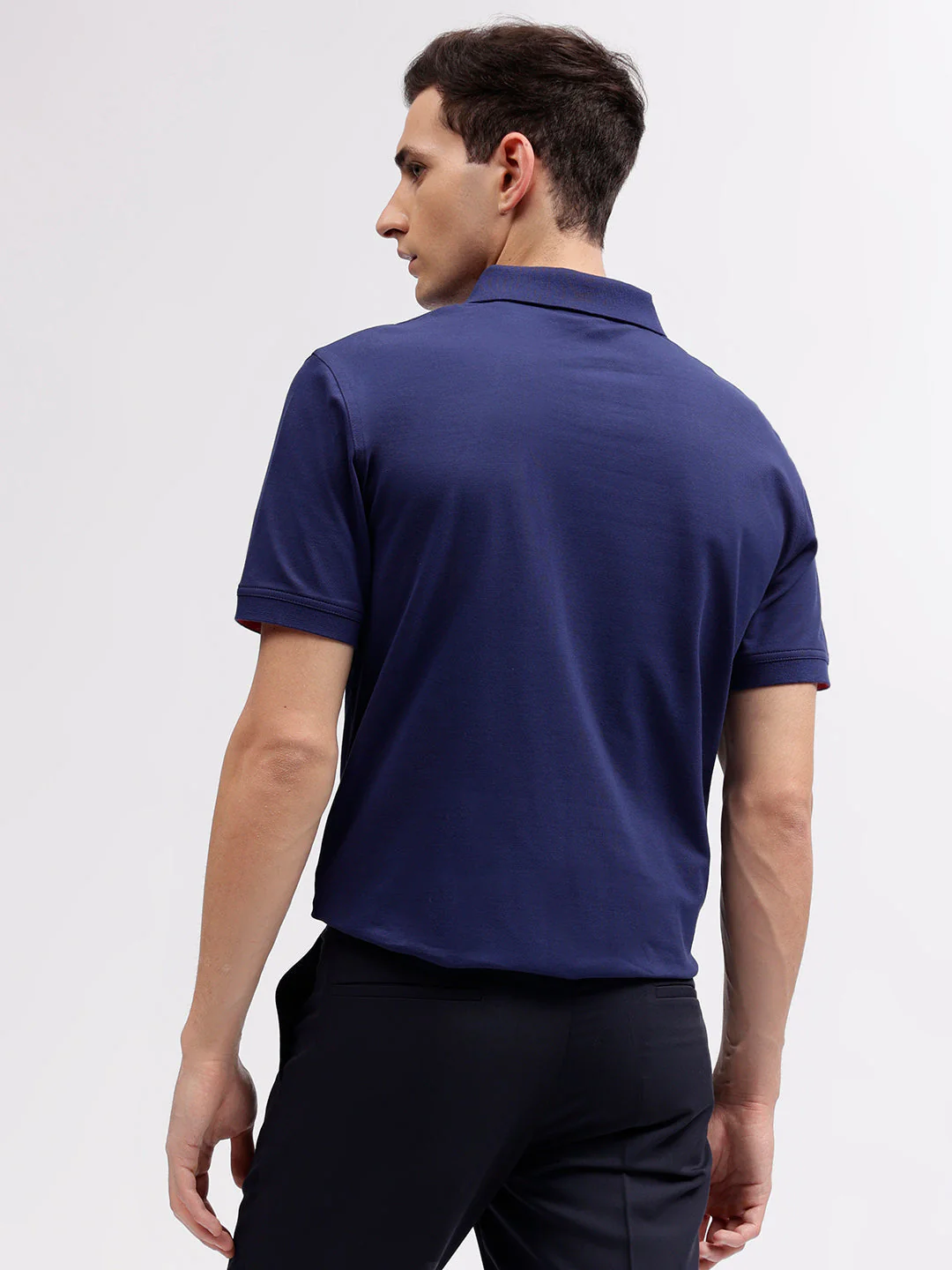 Gant Men Blue Solid Polo Collar Short Sleeves Tshirt - Image 5