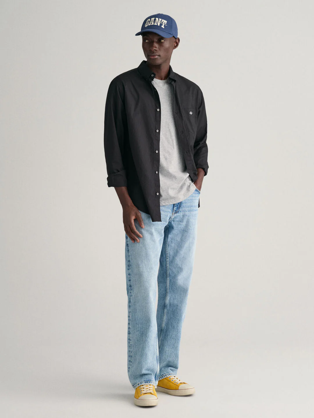 Gant Men Black Solid Spread Collar Long Sleeves Shirt - Image 3