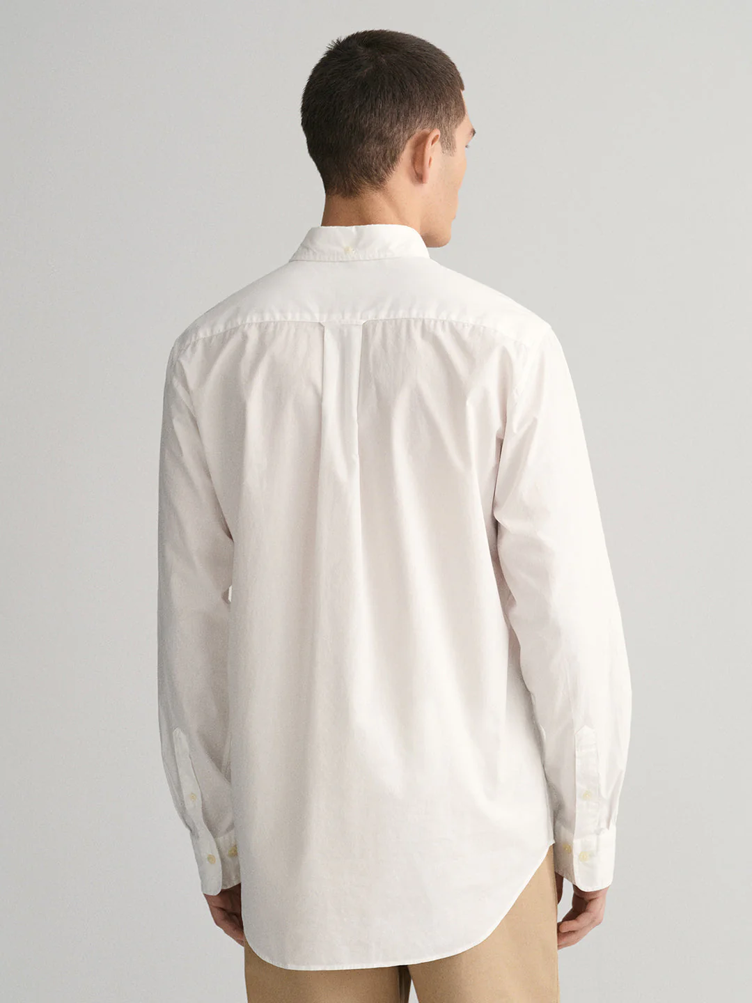 Gant Men White Solid Button-down Collar Full Sleeves Shirt - Image 2