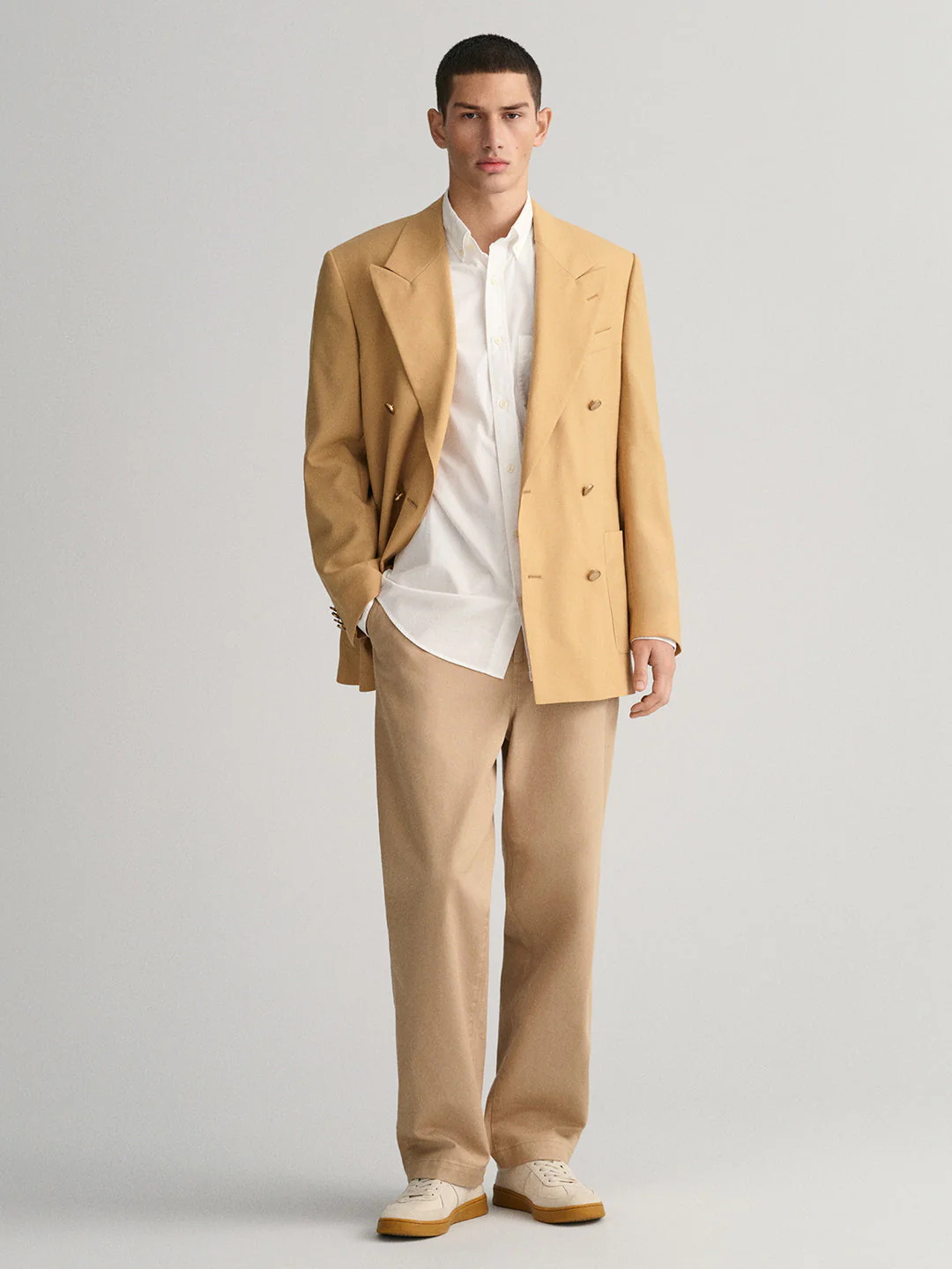 Gant Men White Solid Button-down Collar Full Sleeves Shirt - Image 4