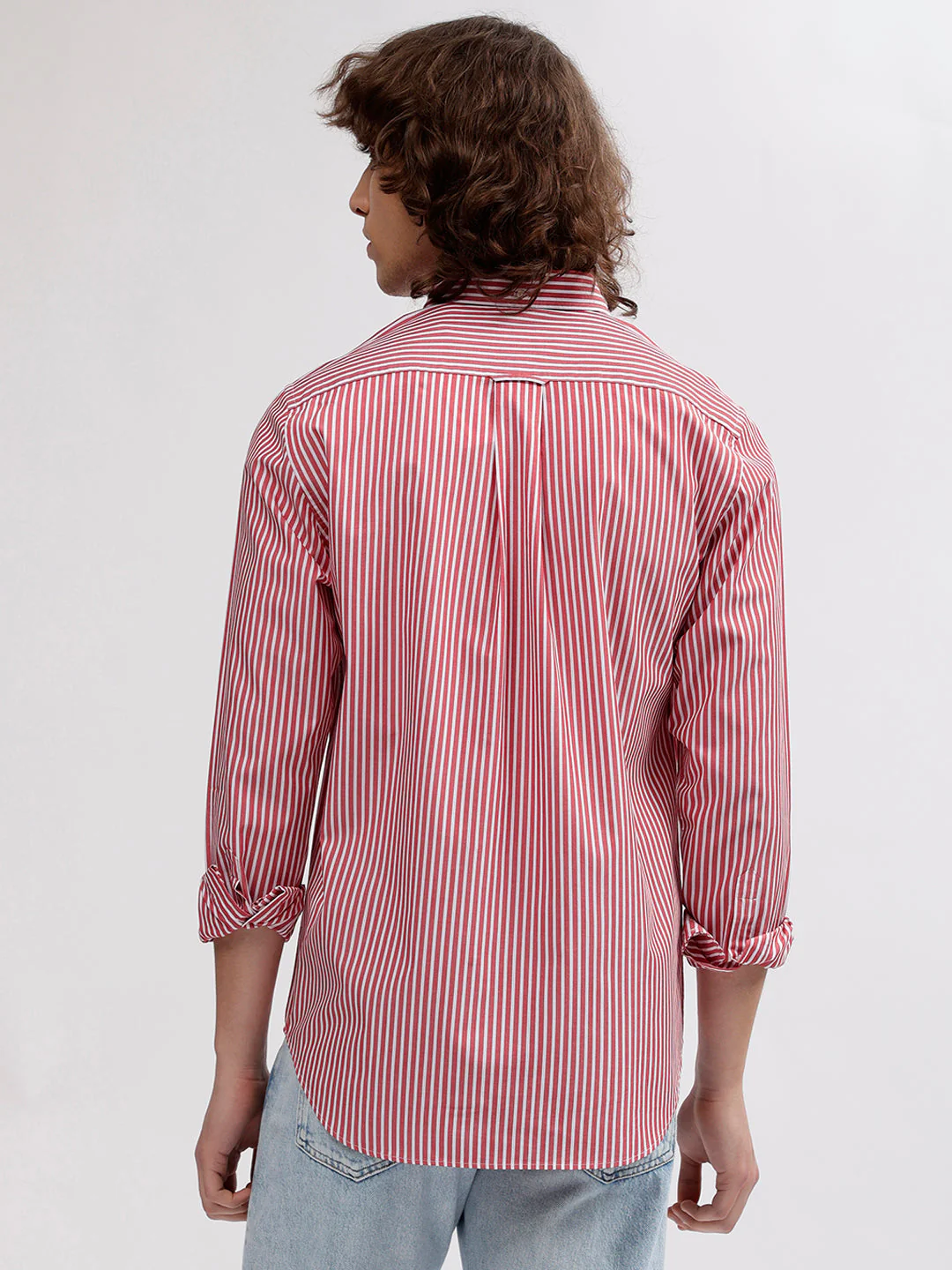 Gant Men Red Striped Button Down Collar Full Sleeves Shirt - Image 4