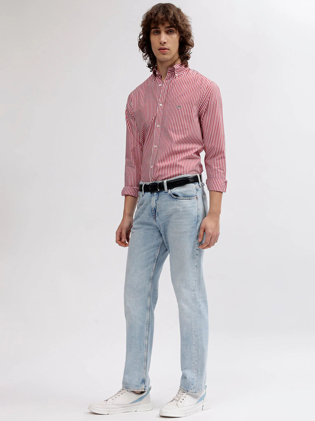 Gant Men Red Striped Button Down Collar Full Sleeves Shirt - Image 5
