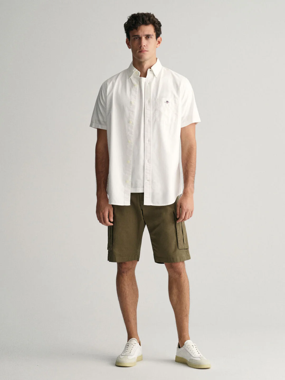 Gant Men White Solid Button-down Collar Long Sleeves Shirt - Image 3