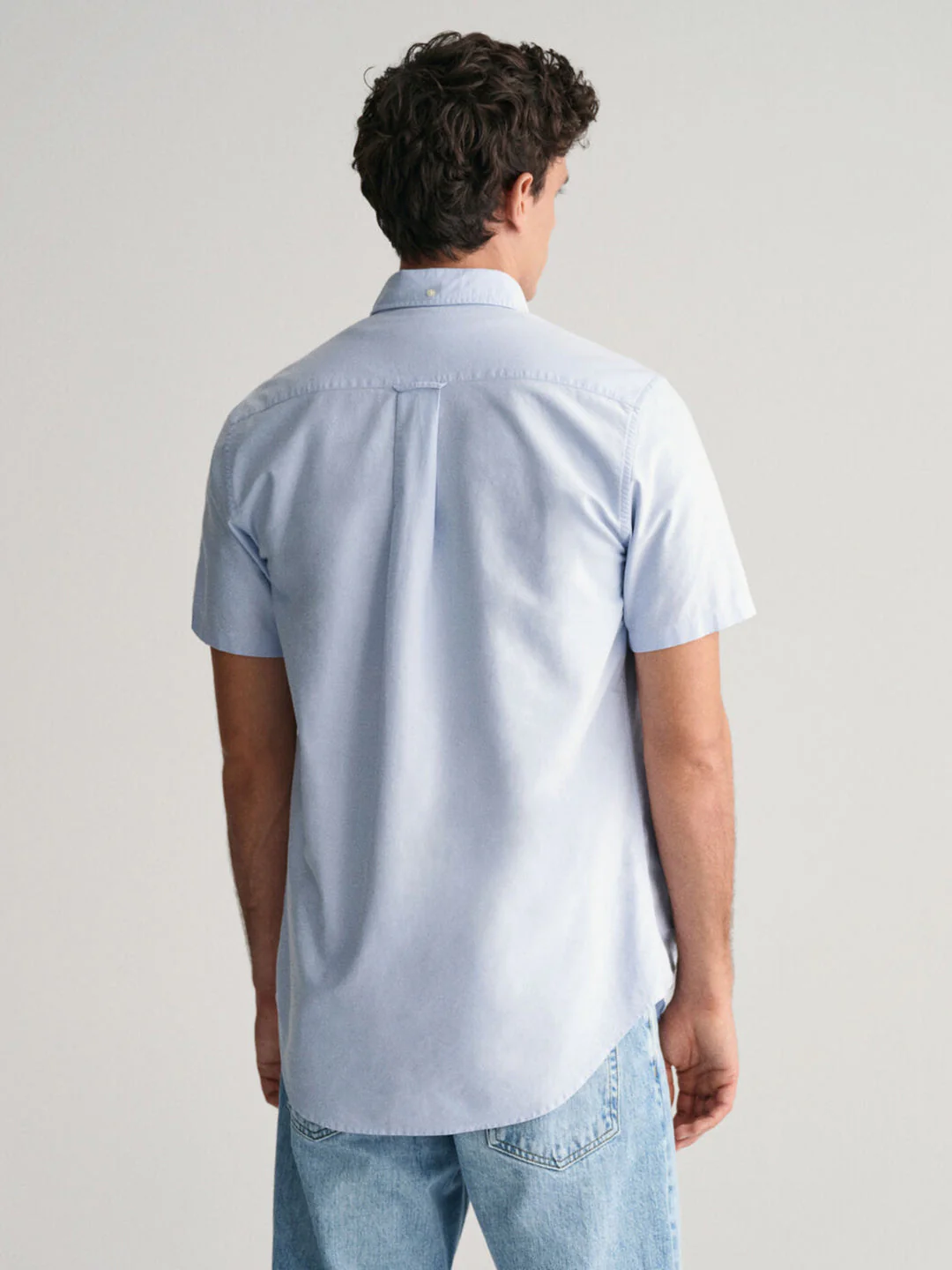 Gant Men Blue Solid Button-down Collar Long Sleeves Shirt - Image 2