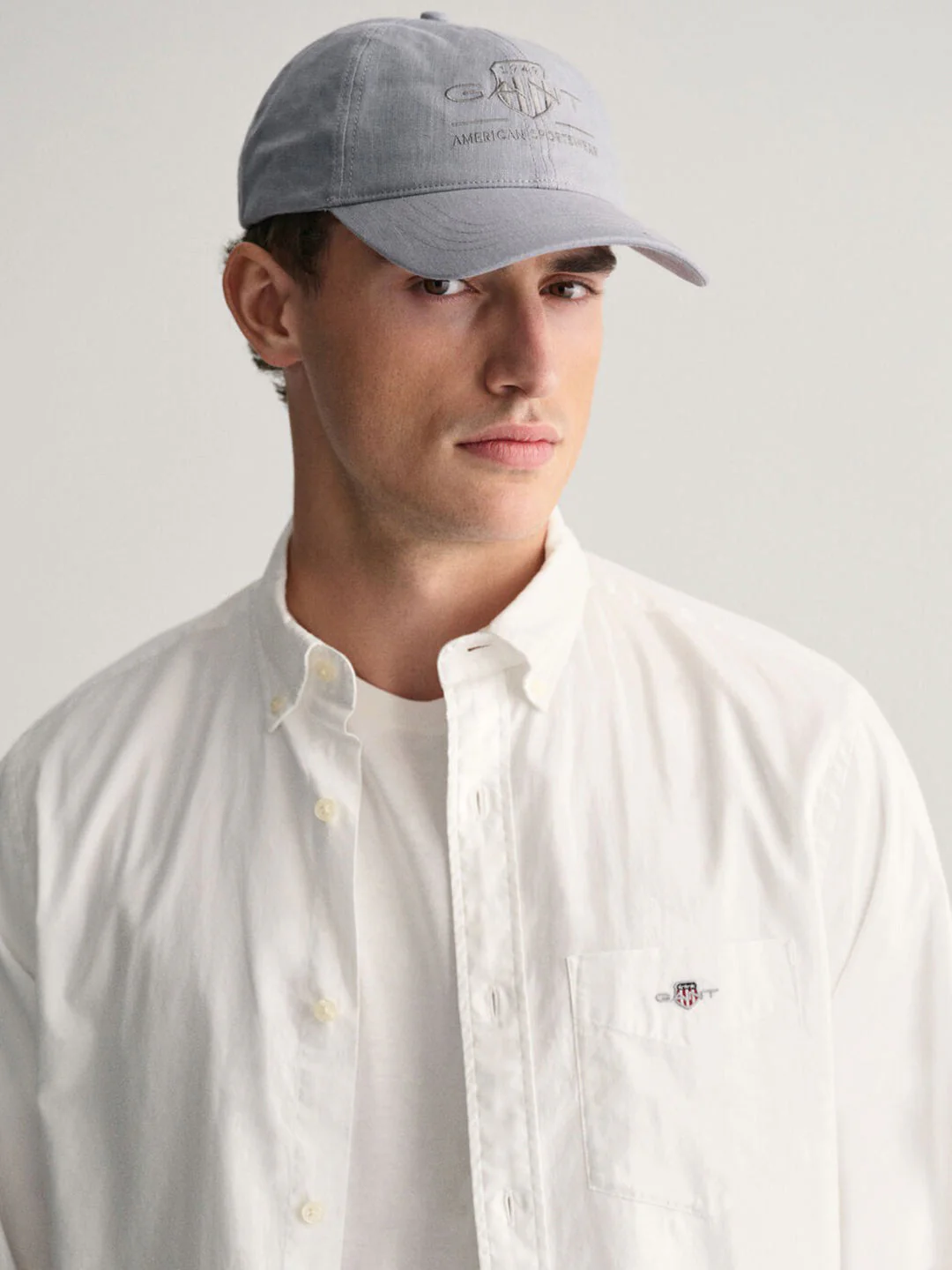 Gant Men White Solid Button Down Collar Full Sleeves Shirt - Image 4