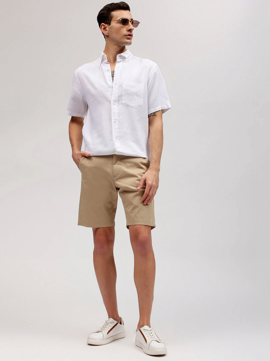 Gant Men White Regular Fit Solid Linen Shirt - Image 5