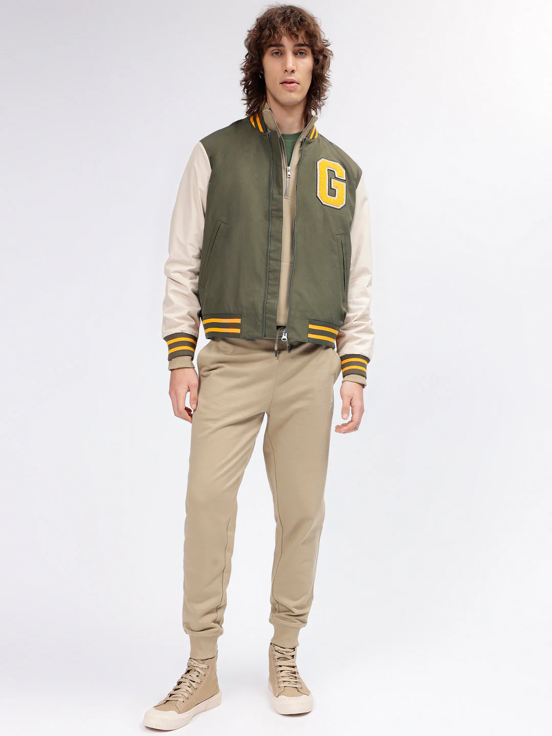 Gant Men Green Colour blocked Stand Collar Full Sleeves Jacket - Image 5