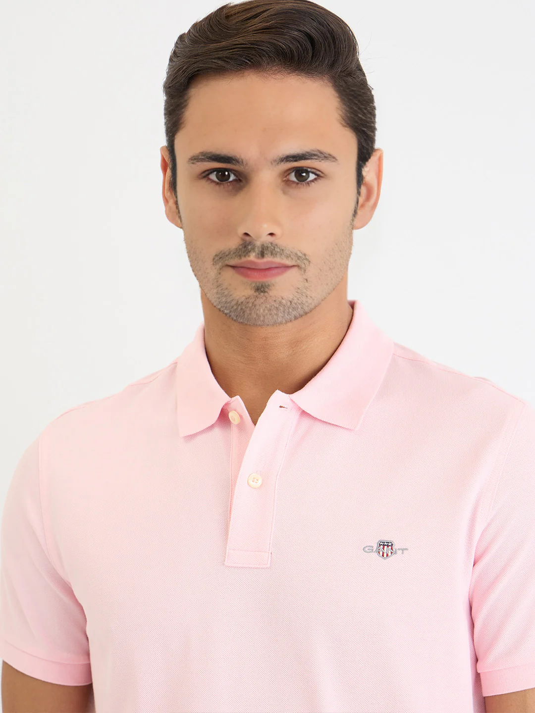 Gant Men Pink Solid Polo Tshirt - Image 4