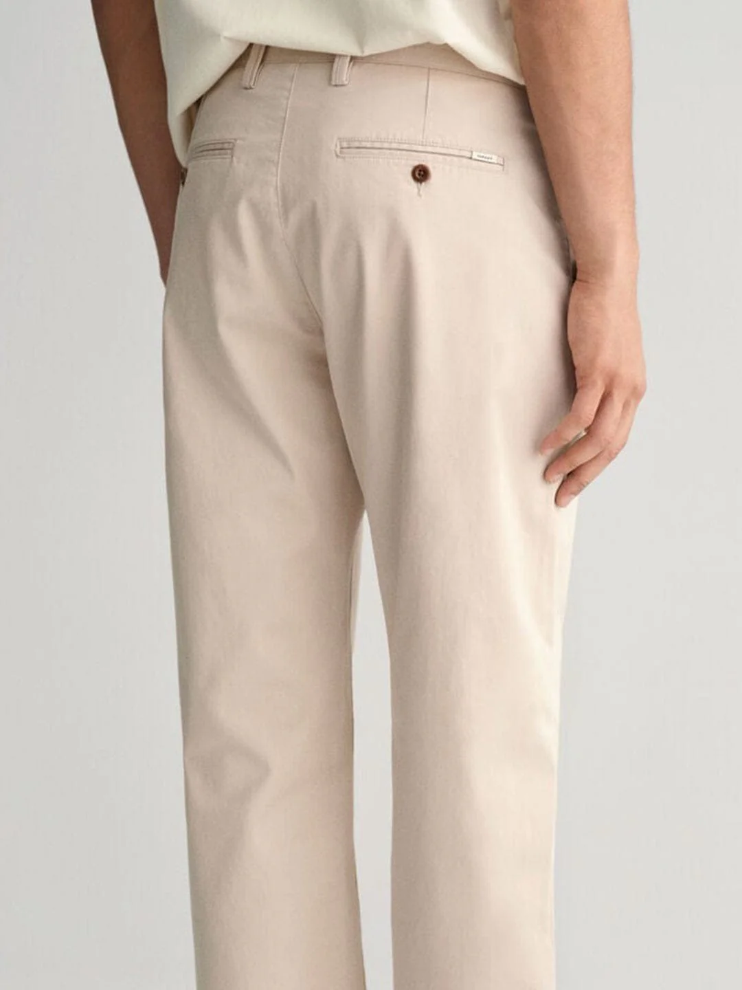 Gant Mens Putty Mid Rise Regular Fit Chino Trouser - Image 3